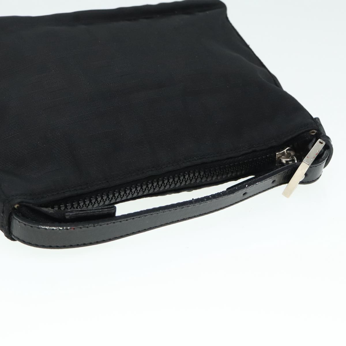 FENDI Zucca Canvas Hand Bag Silver Black yk15030