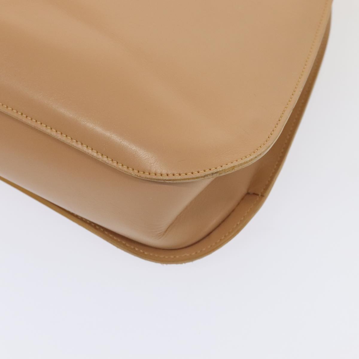 GUCCI Shoulder Bag Leather Beige Silver 001 3767 yk15054