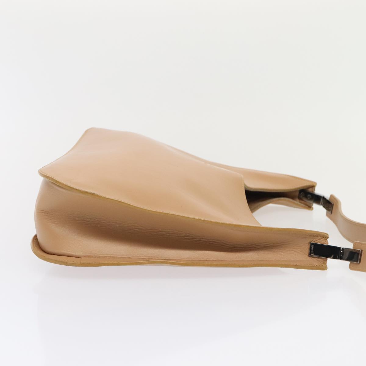 GUCCI Shoulder Bag Leather Beige Silver 001 3767 yk15054