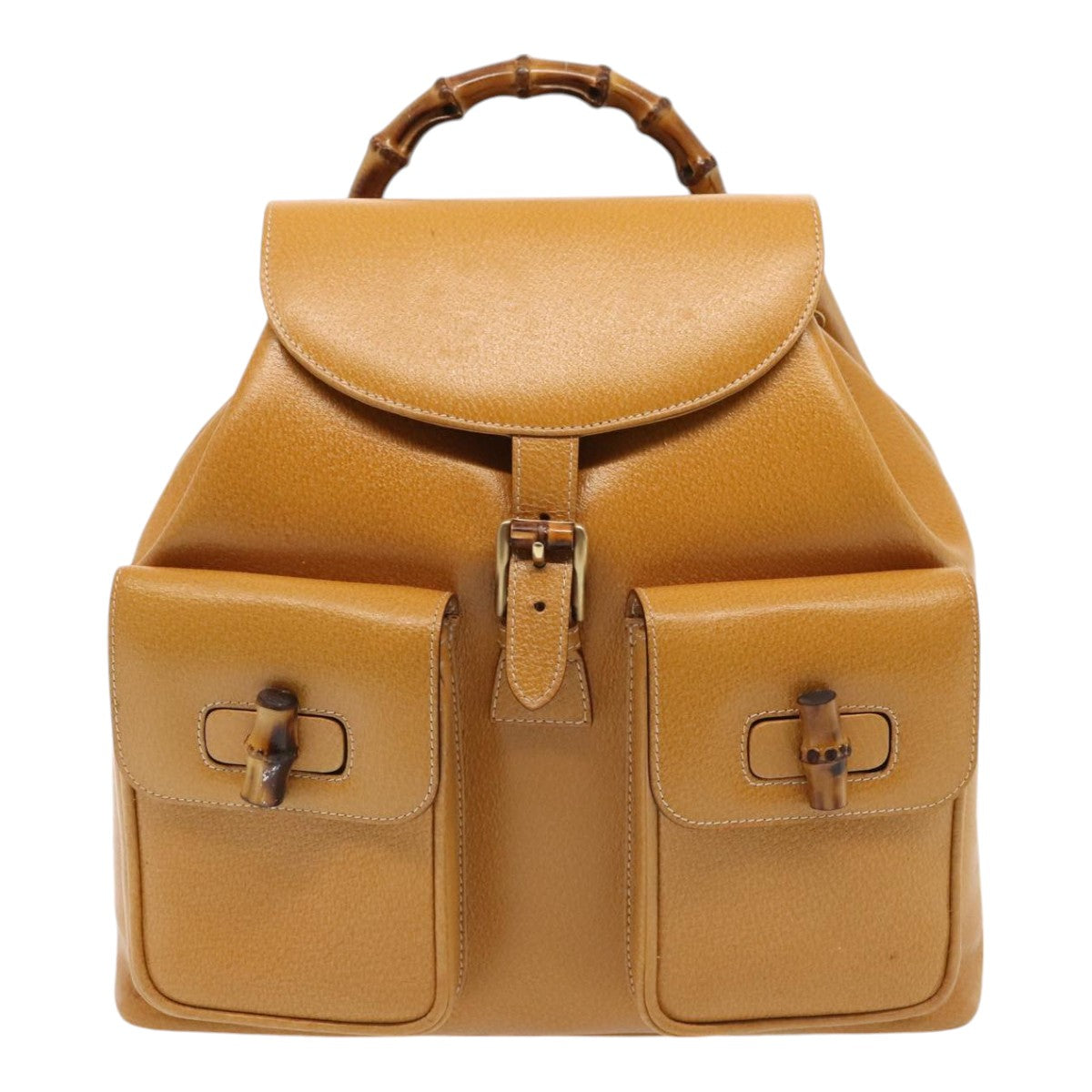 GUCCI Bamboo Backpack Leather Yellow 003 2058 0016 yk15057