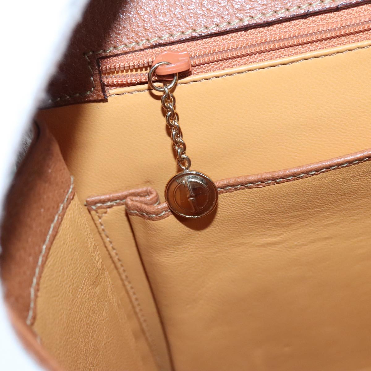 GUCCI Ready lock Hand Bag Leather Brown Gold yk15154