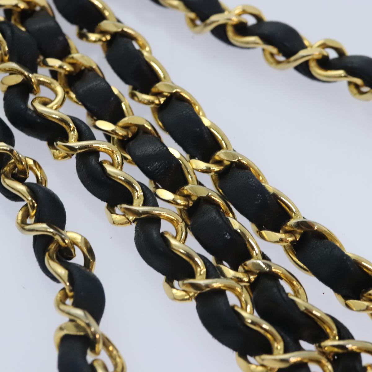 CHANEL Matelasse Chain Shoulder Bag Lamb Skin Black Gold CC yk15180