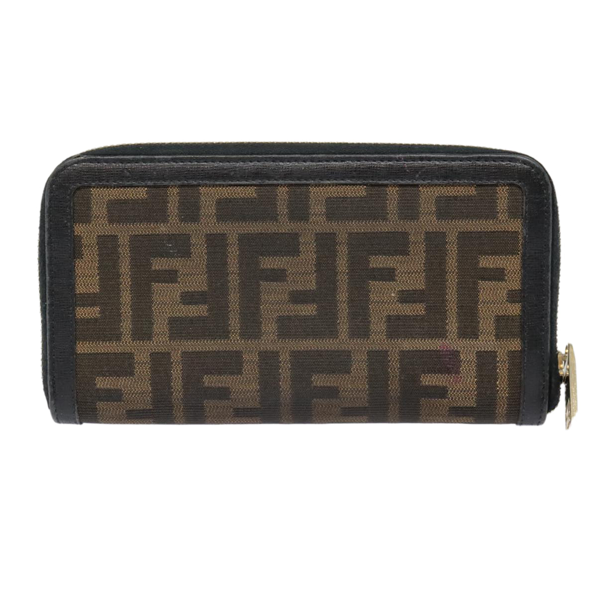 FENDI Zucca Canvas Wallet Black Brown gold yk15225
