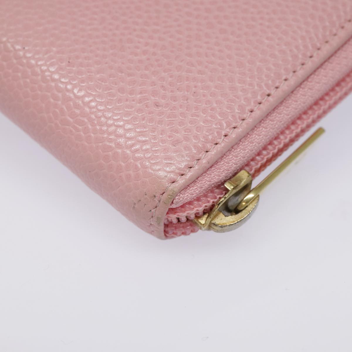 CHANEL COCO Mark Wallet Caviar Skin Pink Gold CC yk15247