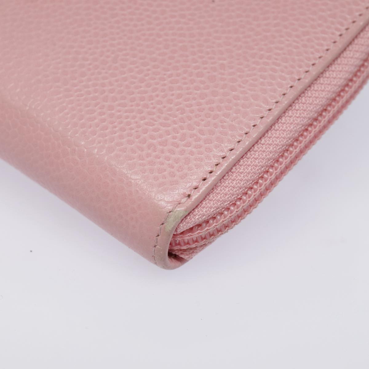 CHANEL COCO Mark Wallet Caviar Skin Pink Gold CC yk15247