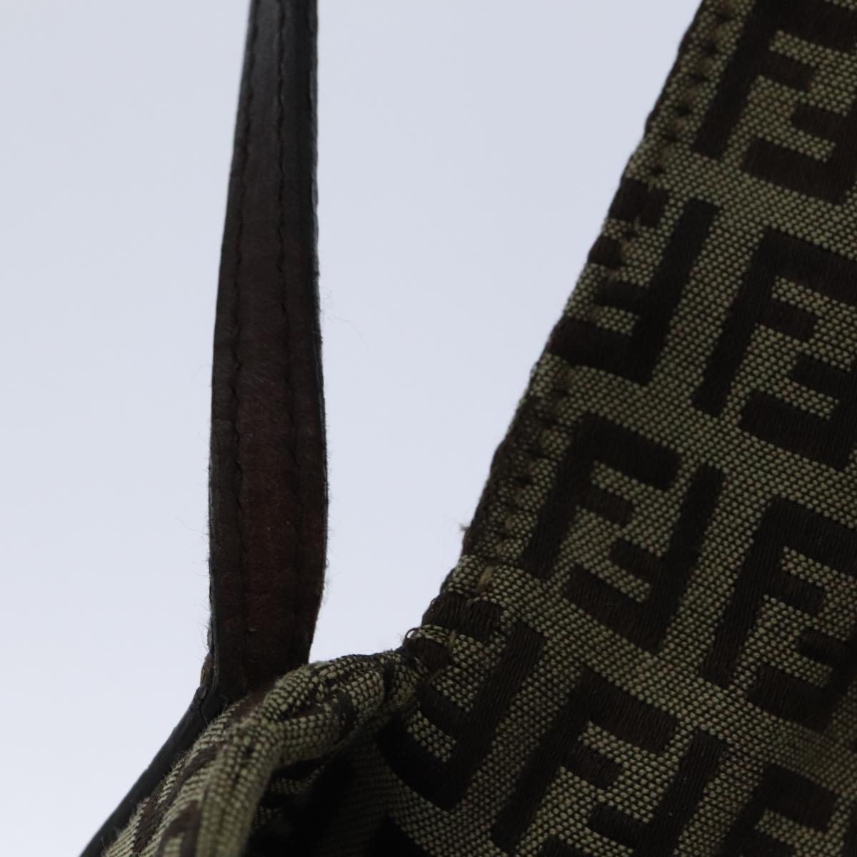 FENDI Zucchino Canvas Shoulder Bag Beige yk15249