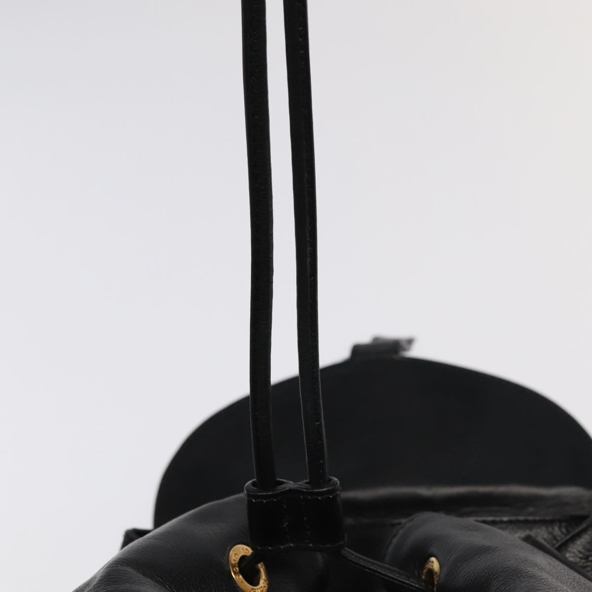 GUCCI Bamboo Backpack Leather Black Gold 003 2058 0016 yk15777