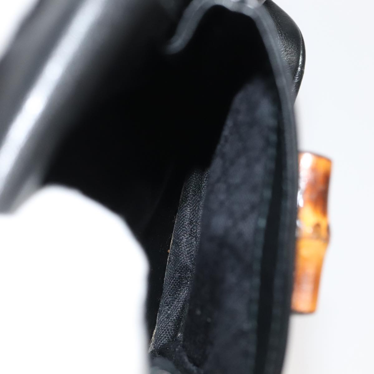 GUCCI Bamboo Backpack Leather Black Gold 003 2058 0016 yk15777