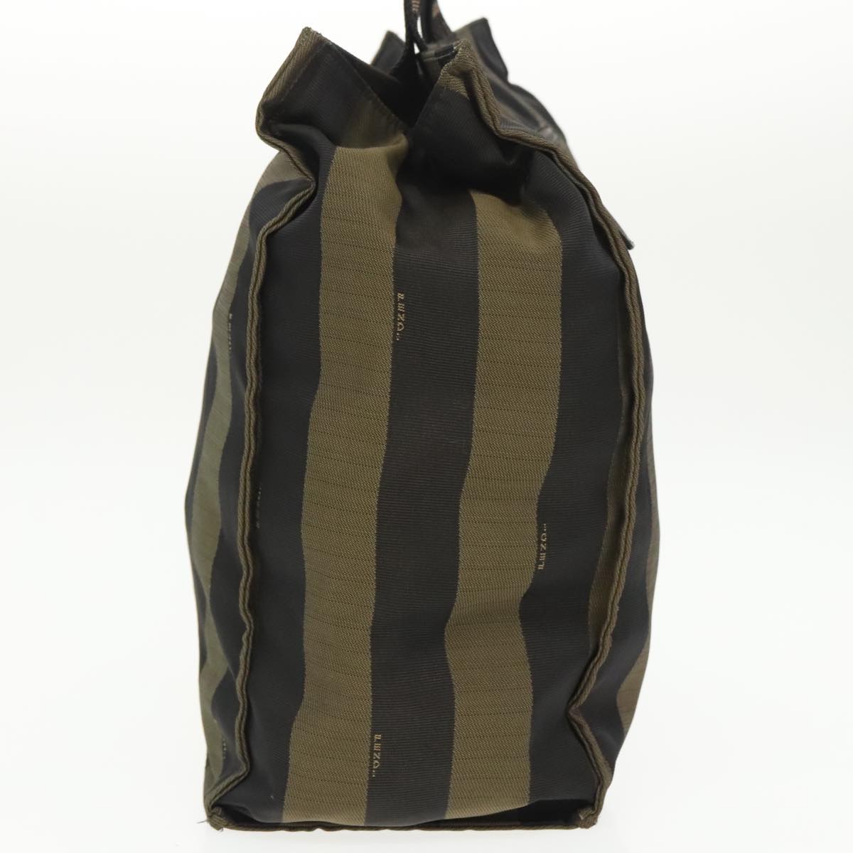 FENDI Pecan Canvas Hand Bag Brown Black yk15857