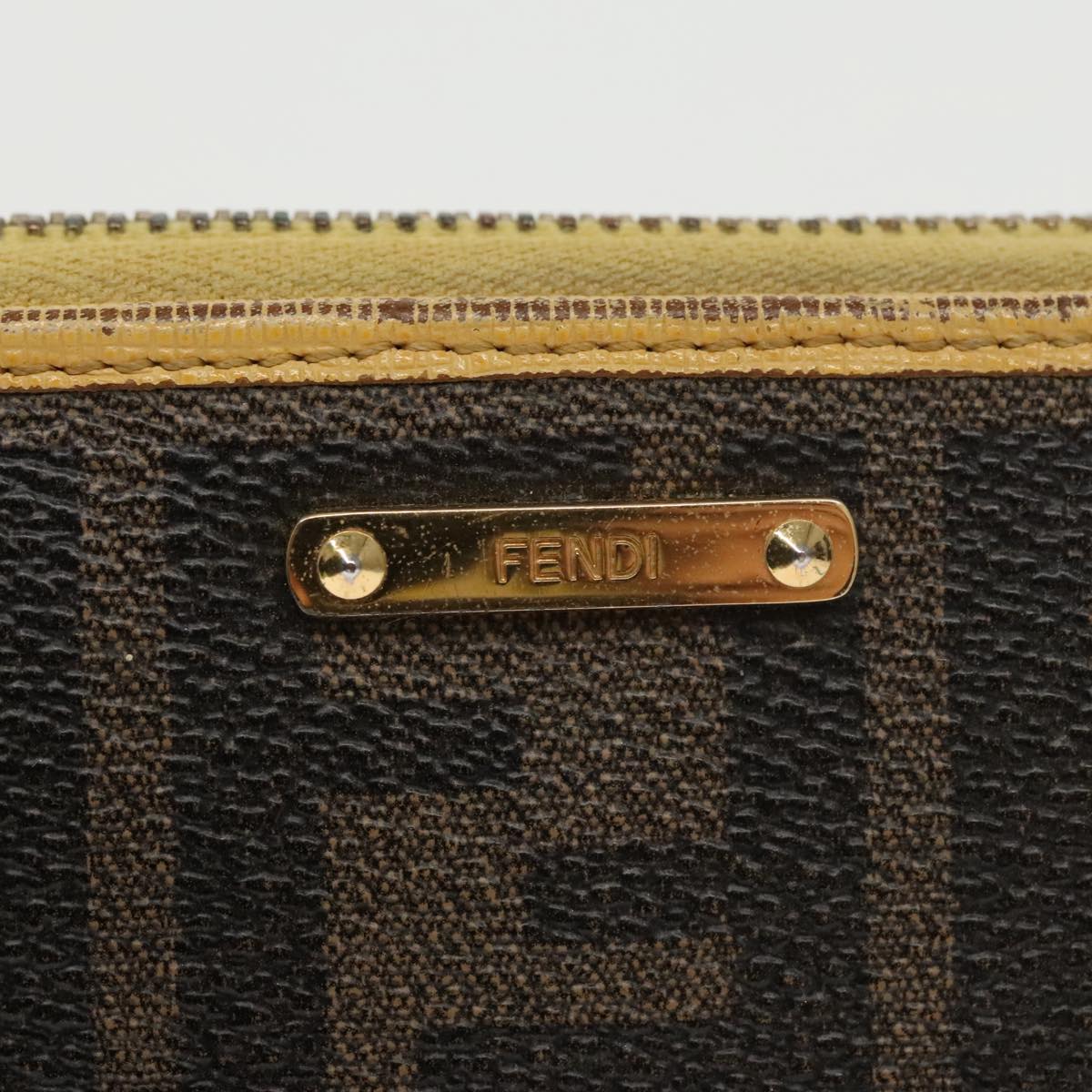 FENDI Zucca Canvas Long Wallet Black Brown yk16051
