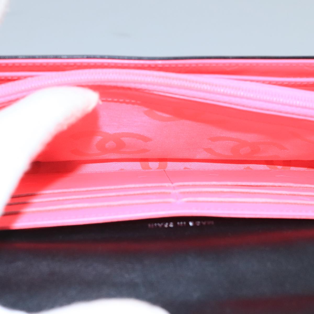CHANEL Cambon Line Long Wallet Leather Black Silver CC yk16124