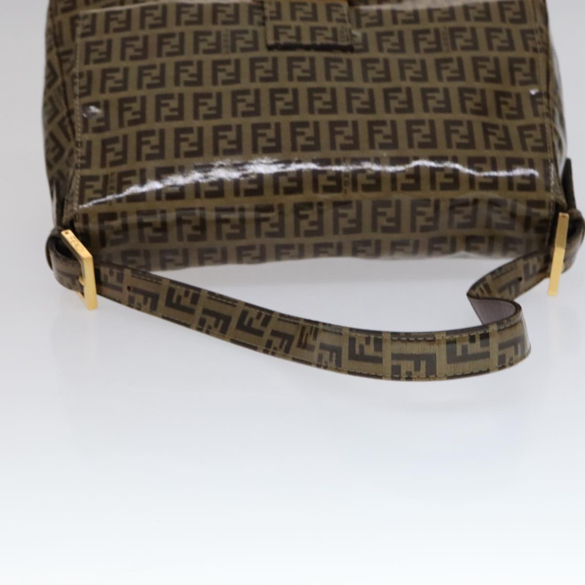 FENDI Zucchino Canvas Mamma Baguette Shoulder Bag Beige yk17049A