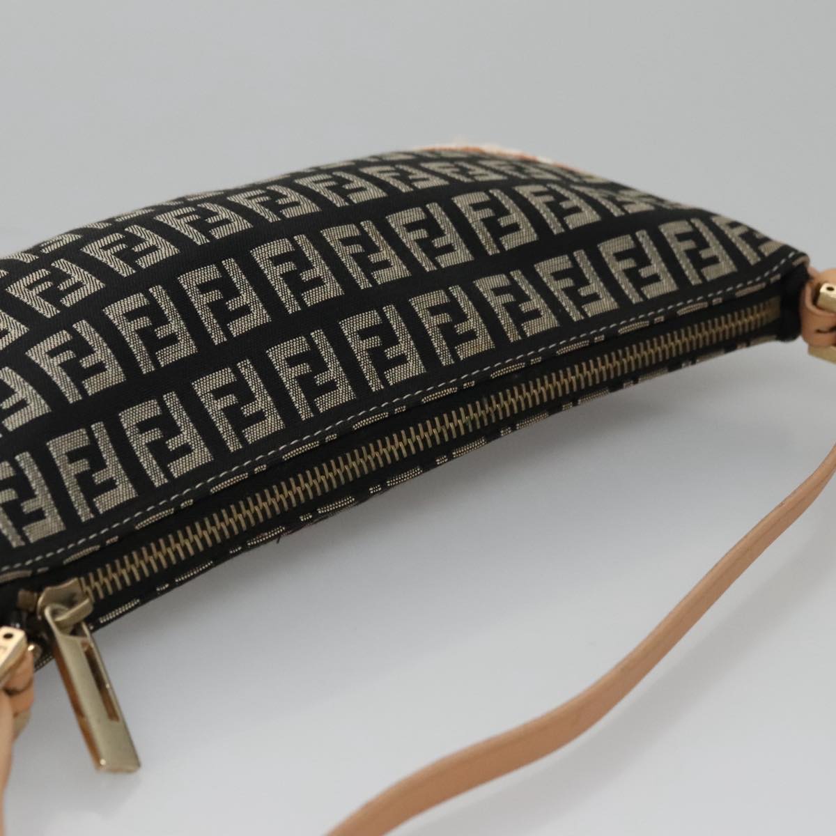 FENDI Zucchino Canvas Accessory Pouch Black yk17236