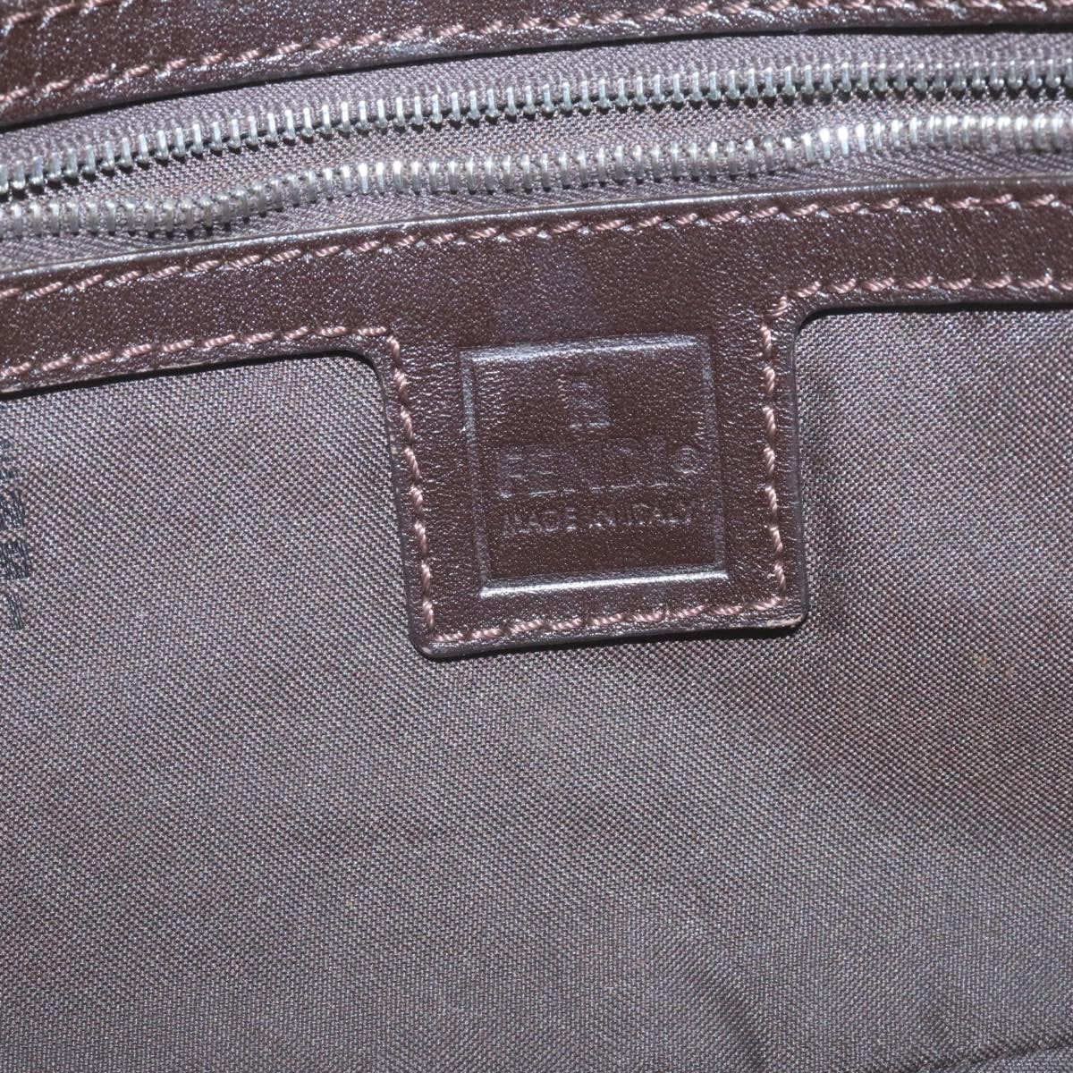 FENDI Zucca Canvas Mamma Baguette Shoulder Bag Brown Black yk3888A