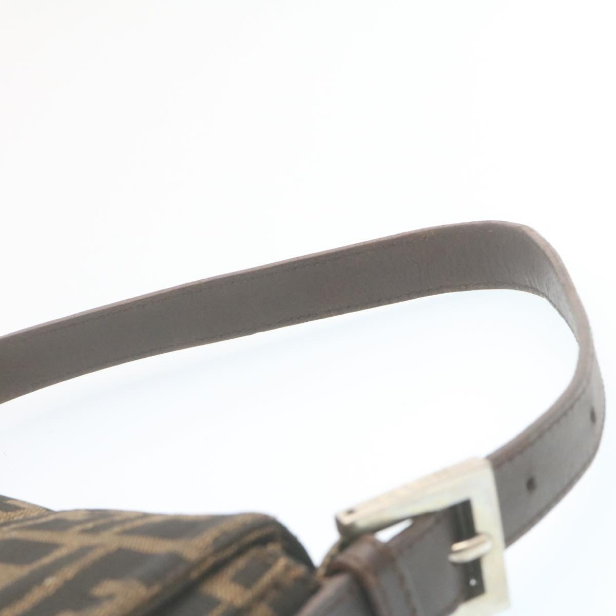 FENDI Zucca Canvas Mamma Baguette Shoulder Bag Brown Black yk3888A