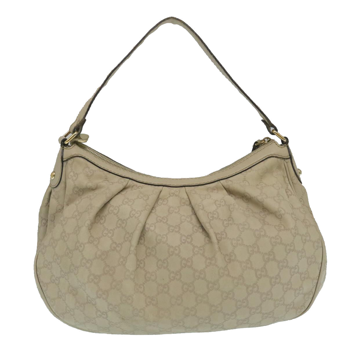 GUCCI Guccissima Shoulder Bag Leather White yk4024