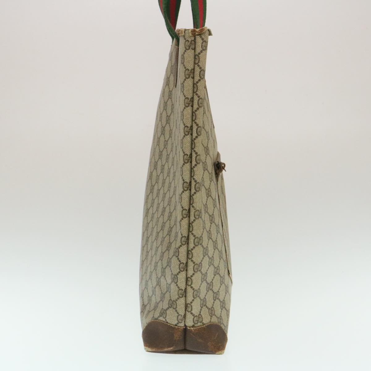 GUCCI Web Sherry Line GG Canvas Tote Bag Beige Red Green yk4045