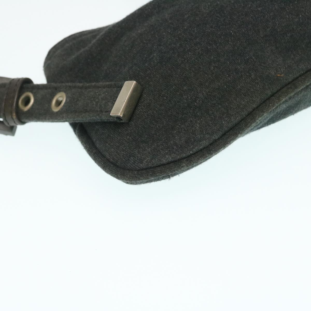 FENDI Mamma Baguette Shoulder Bag Canvas Gray yk4088