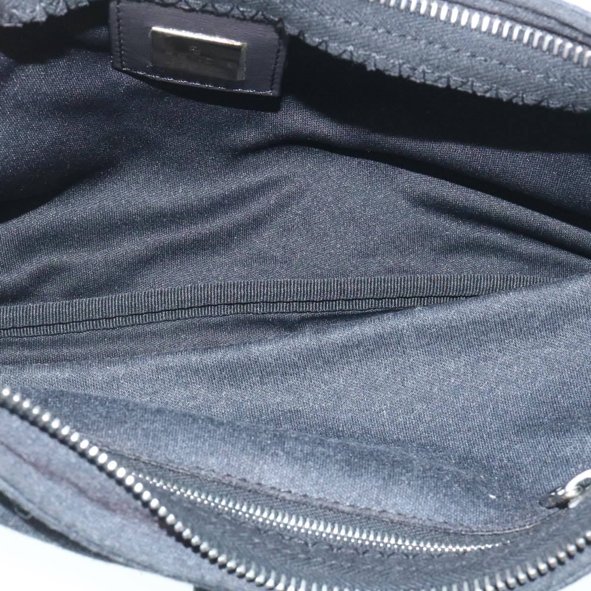 FENDI Mamma Baguette Shoulder Bag Canvas Gray yk4088