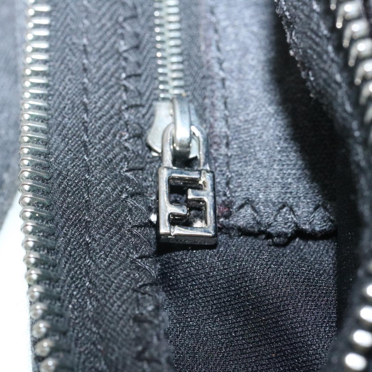FENDI Mamma Baguette Shoulder Bag Canvas Gray yk4088