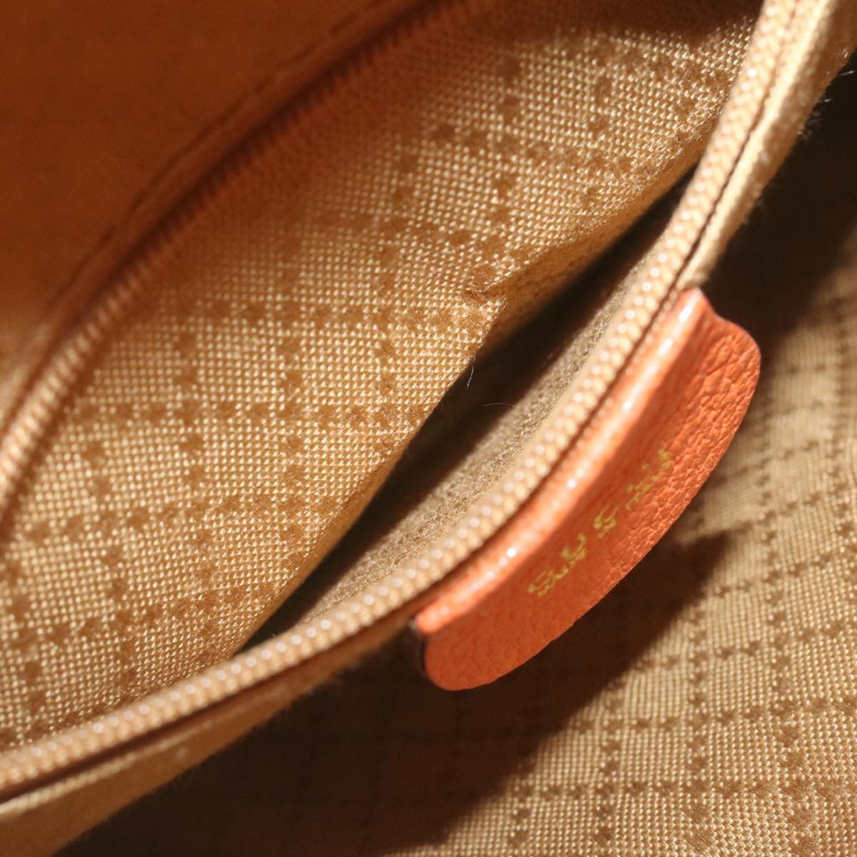 GUCCI Bamboo Boston Bag Suede Orange yk4110
