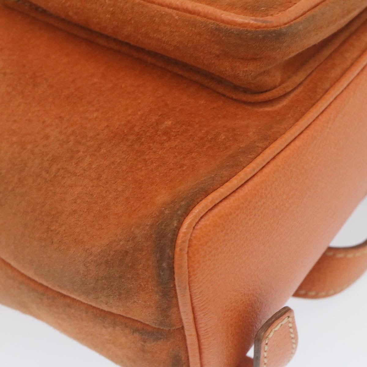 GUCCI Bamboo Boston Bag Suede Orange yk4110