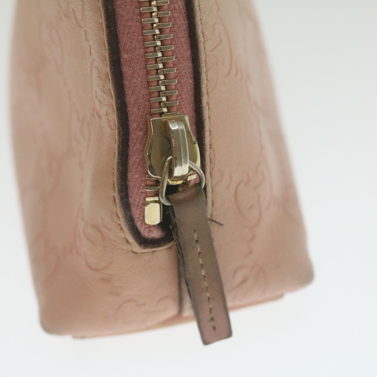 GUCCI GuccissimaLeather GG Canvas Cosmetic Pouch Pink yk4172