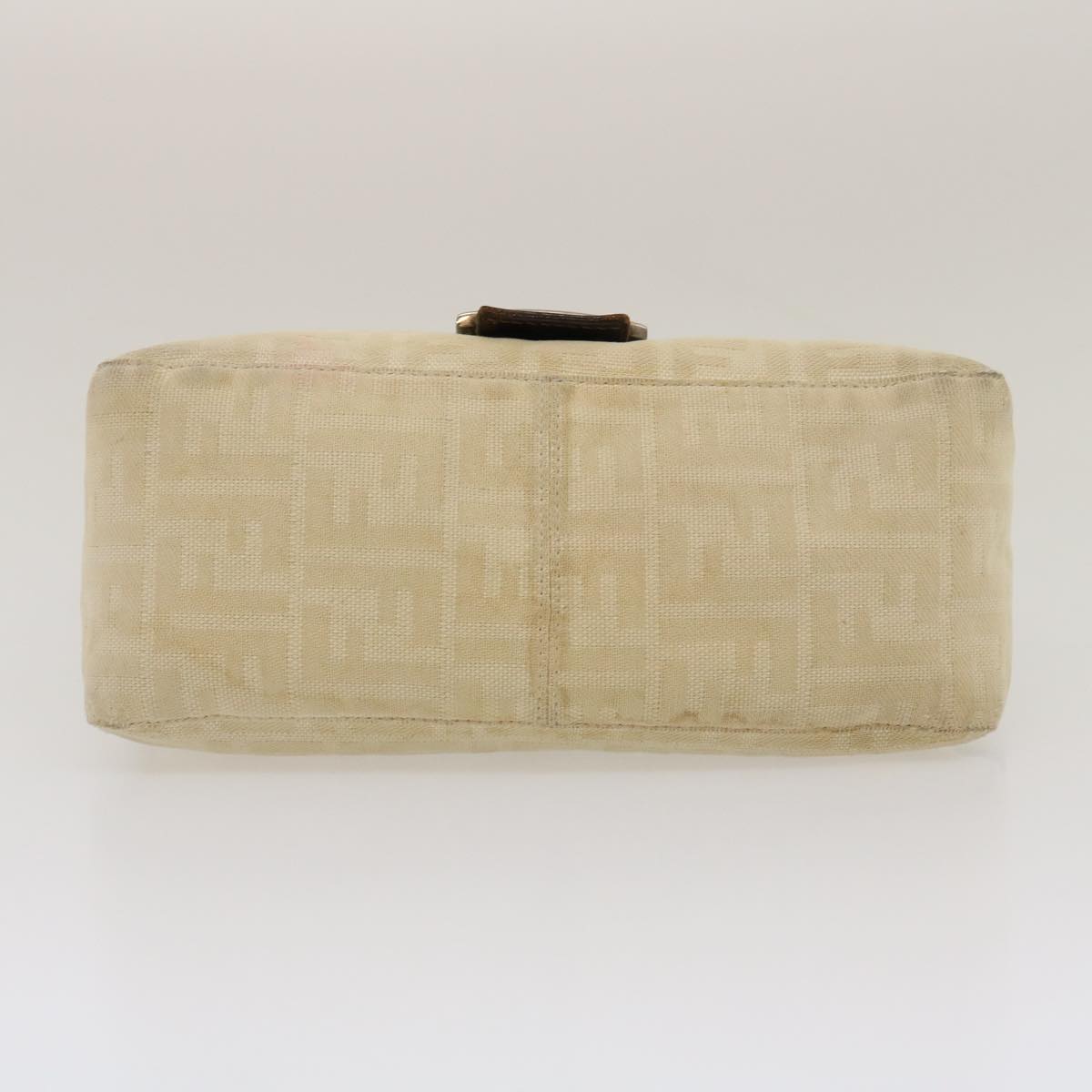 FENDI Mamma Baguette Shoulder Bag Canvas Beige yk4541