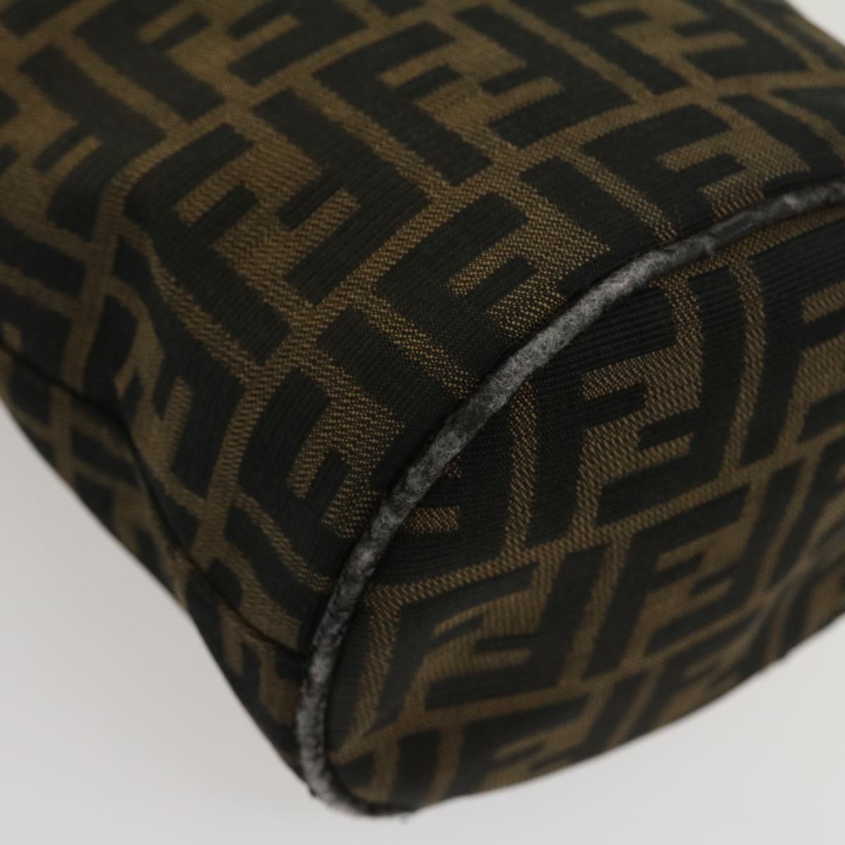 FENDI Zucca Canvas Mamma Baguette Shoulder Bag Brown Black yk4561