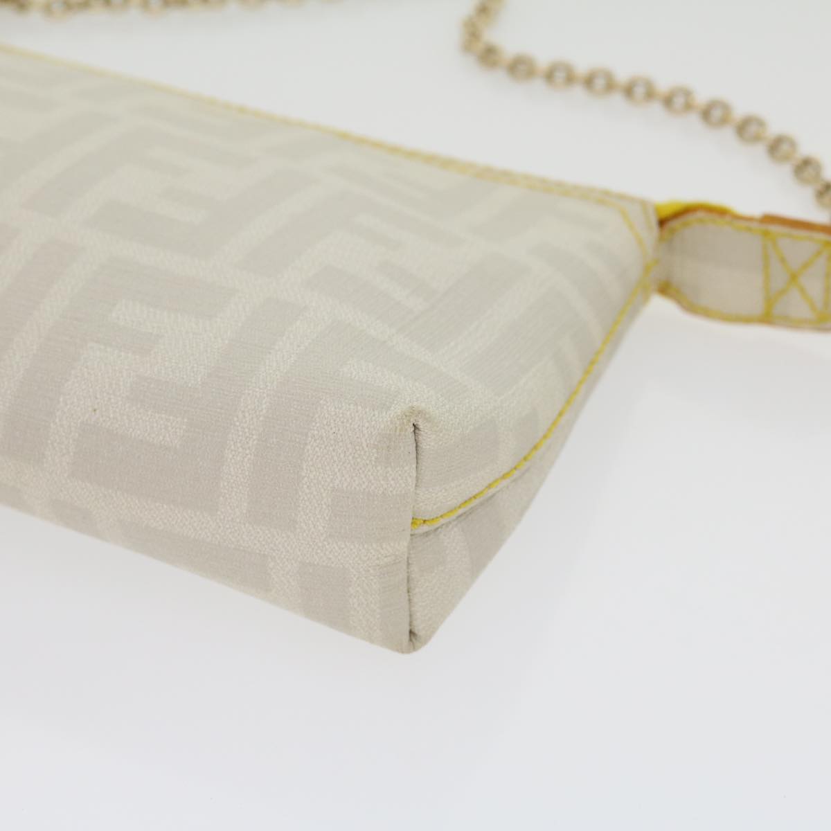 FENDI Zucca Canvas Accessory Pouch White yk4812