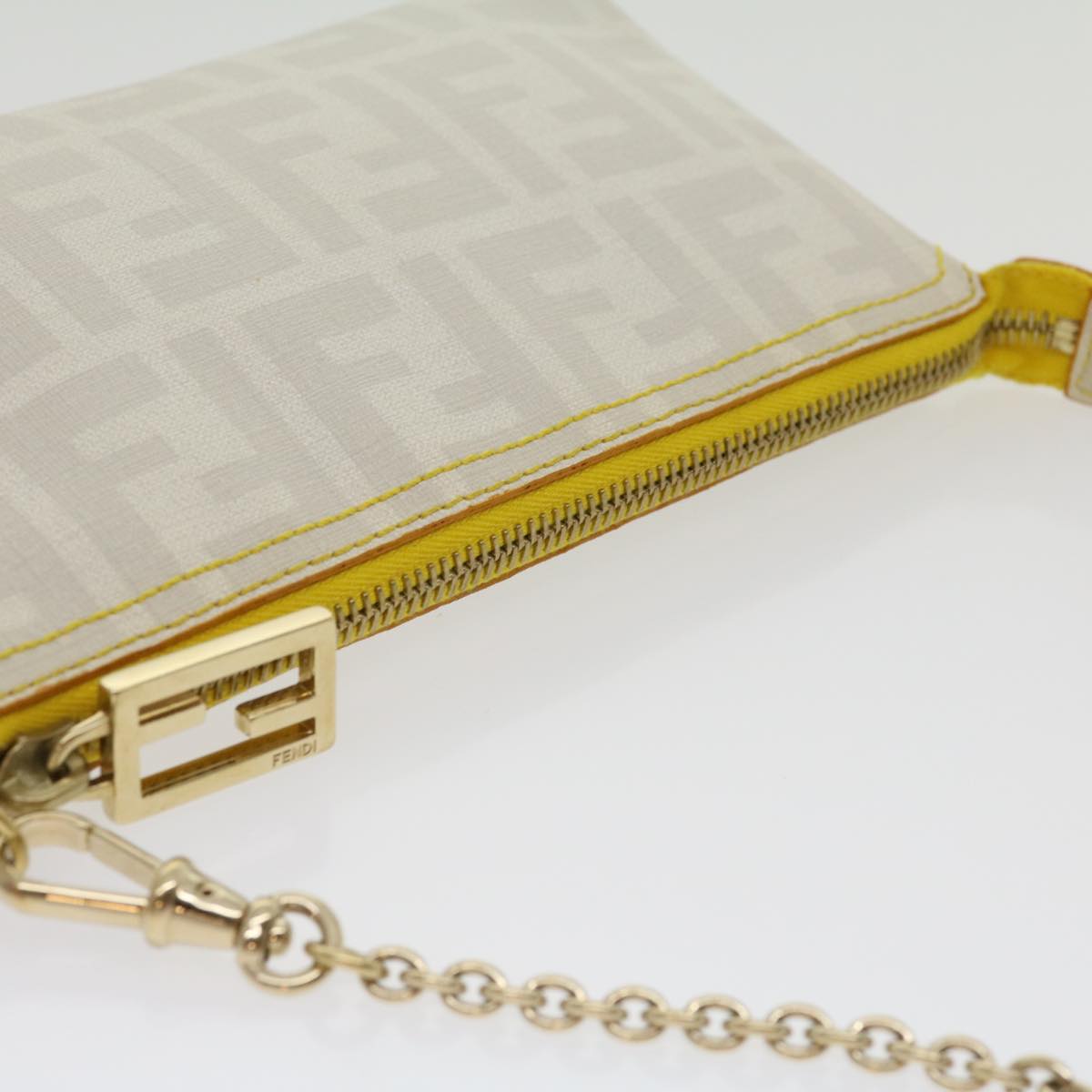 FENDI Zucca Canvas Accessory Pouch White yk4812