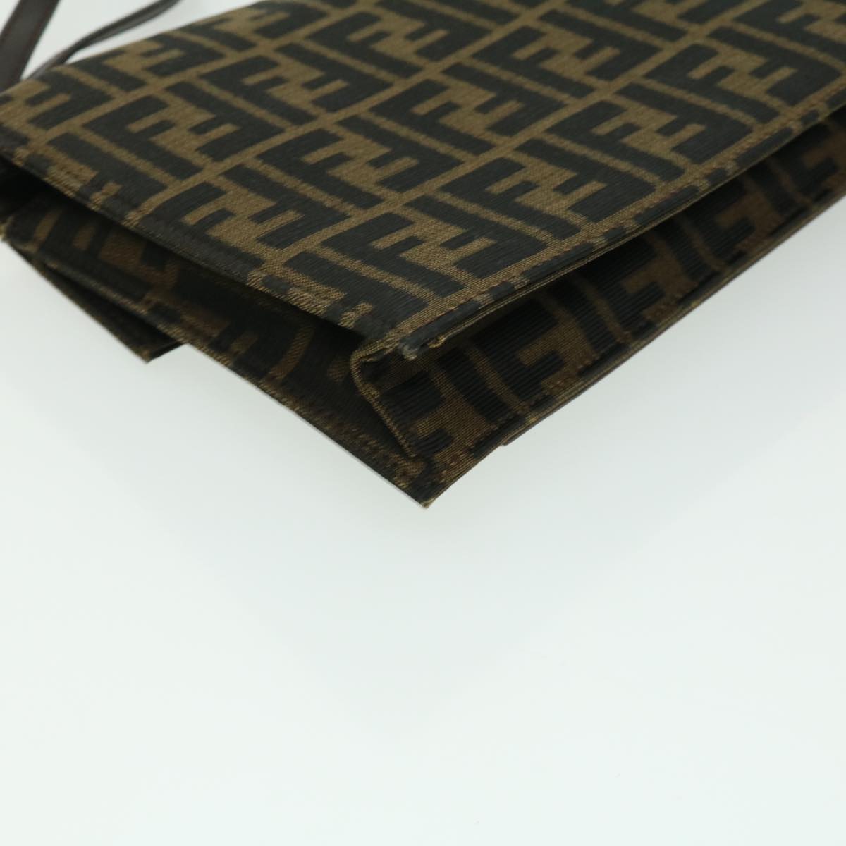 FENDI Zucca Canvas Clutch Bag Brown yk5039