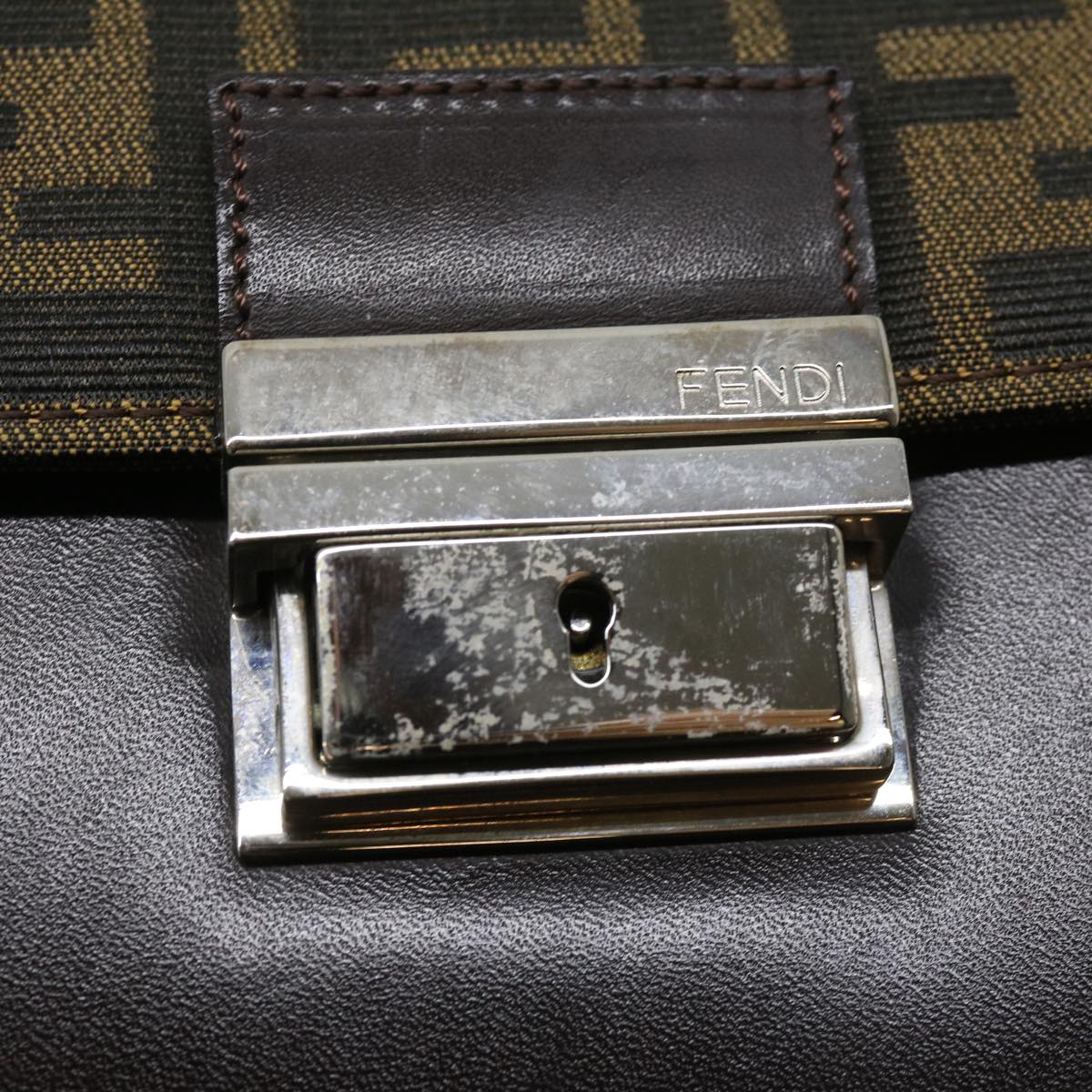 FENDI Zucca Canvas Clutch Bag Brown yk5039