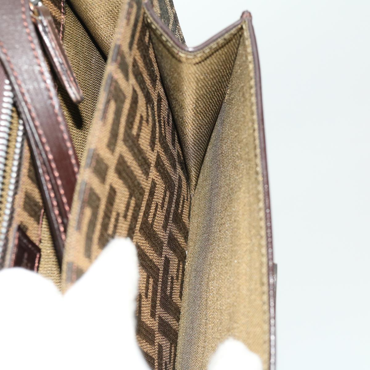 FENDI Zucca Canvas Clutch Bag Brown yk5039