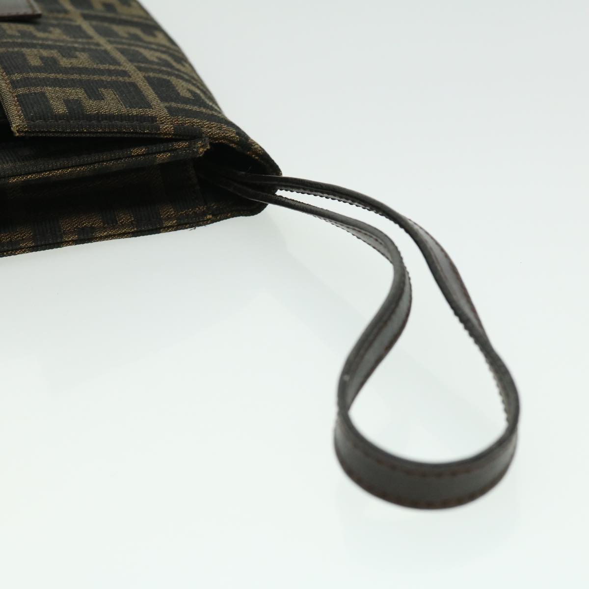 FENDI Zucca Canvas Clutch Bag Brown yk5039