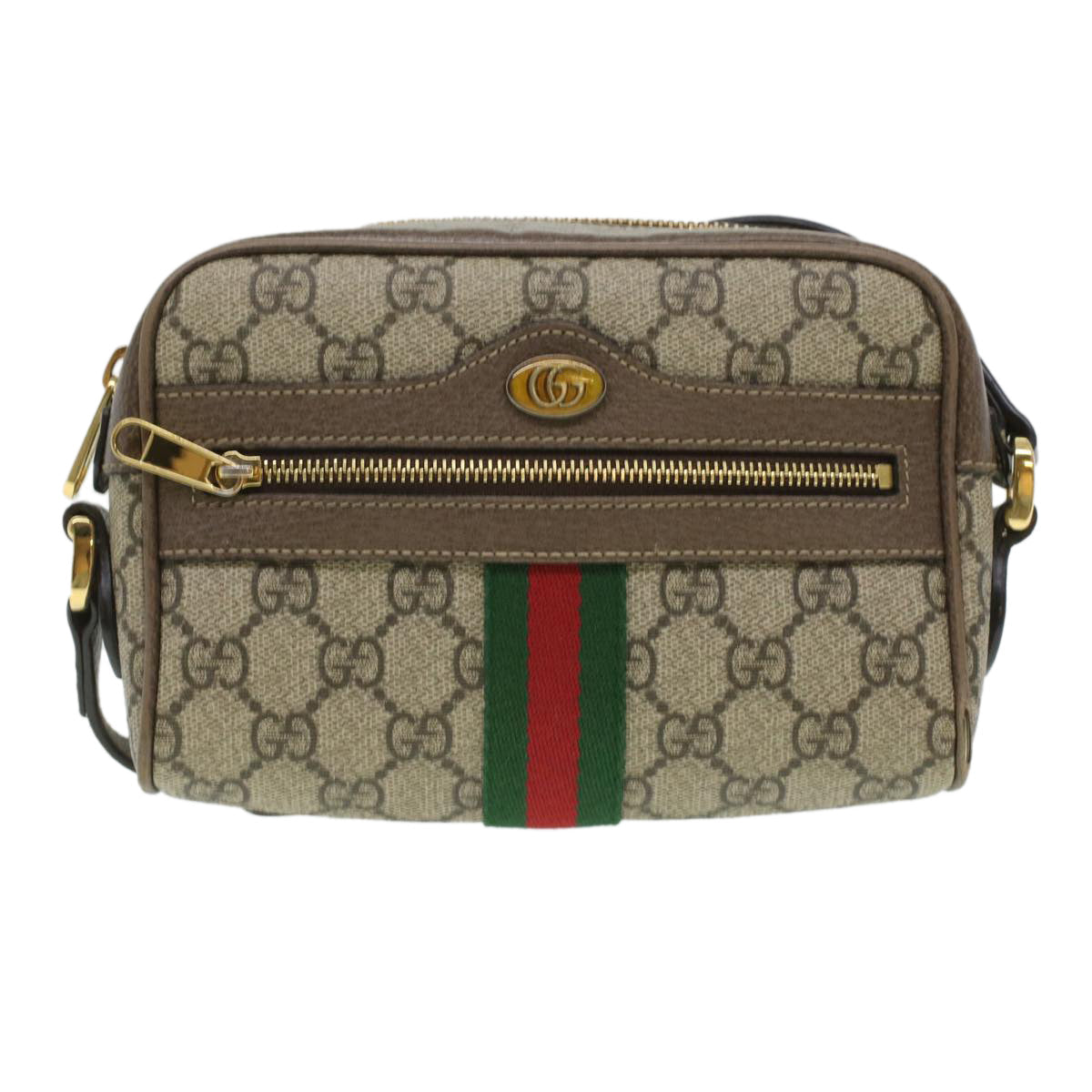 GUCCI Web Sherry Line GG Canvas Shoulder Bag PVC Leather 517350 yk5636