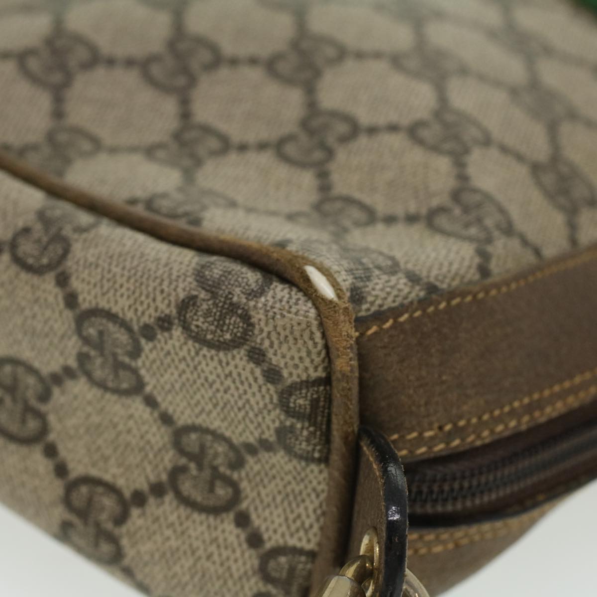 GUCCI Web Sherry Line GG Canvas Shoulder Bag PVC Leather Beige Red yk5803B