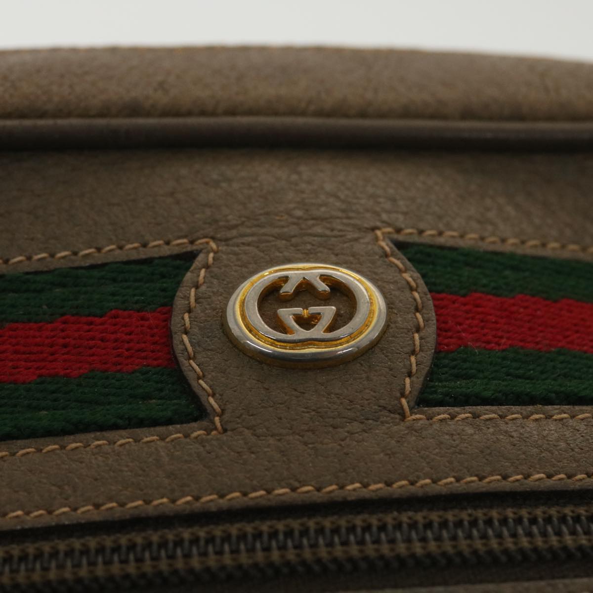 GUCCI GG Canvas Web Sherry Line Shoulder Bag Beige Red 56.02.087 yk5885B