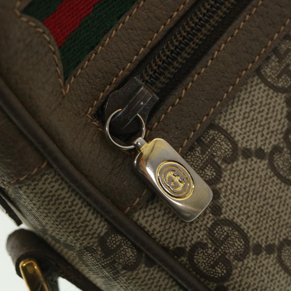 GUCCI GG Canvas Web Sherry Line Shoulder Bag Beige Red 56.02.087 yk5885B