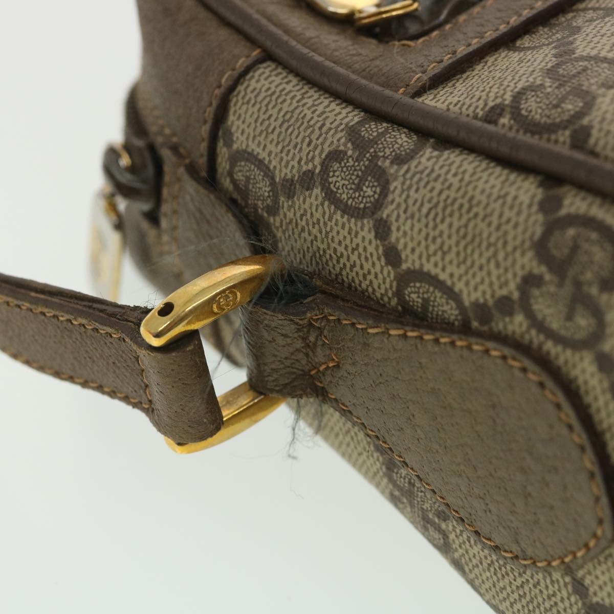 GUCCI GG Canvas Web Sherry Line Shoulder Bag Beige Red 56.02.087 yk5885B