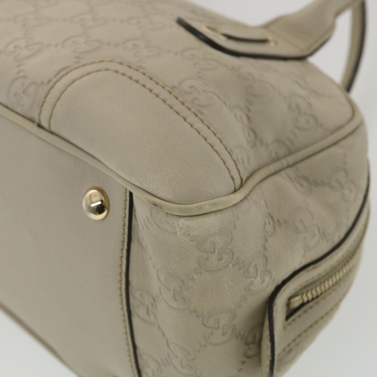 GUCCI Shima Shoulder Bag Leather White 161720 yk6036
