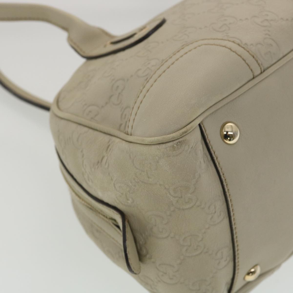 GUCCI Shima Shoulder Bag Leather White 161720 yk6036