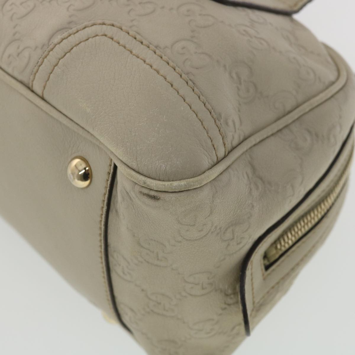 GUCCI Shima Shoulder Bag Leather White 161720 yk6036