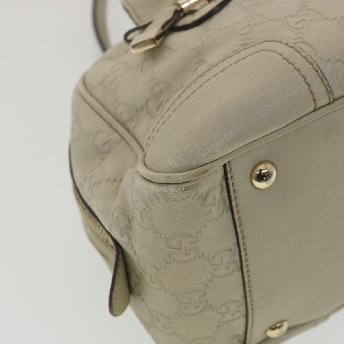 GUCCI Shima Shoulder Bag Leather White 161720 yk6036
