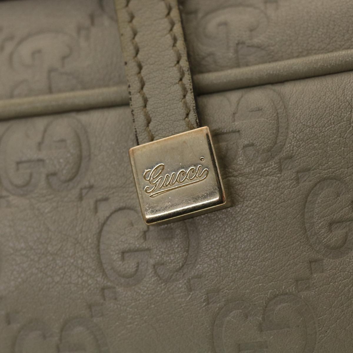 GUCCI Shima Shoulder Bag Leather White 161720 yk6036