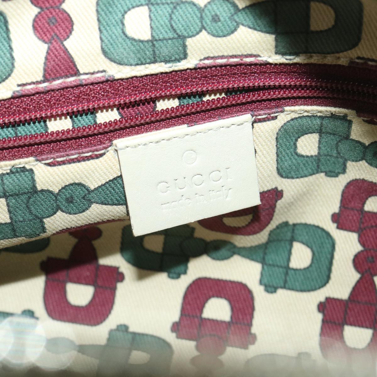 GUCCI Shima Shoulder Bag Leather White 161720 yk6036