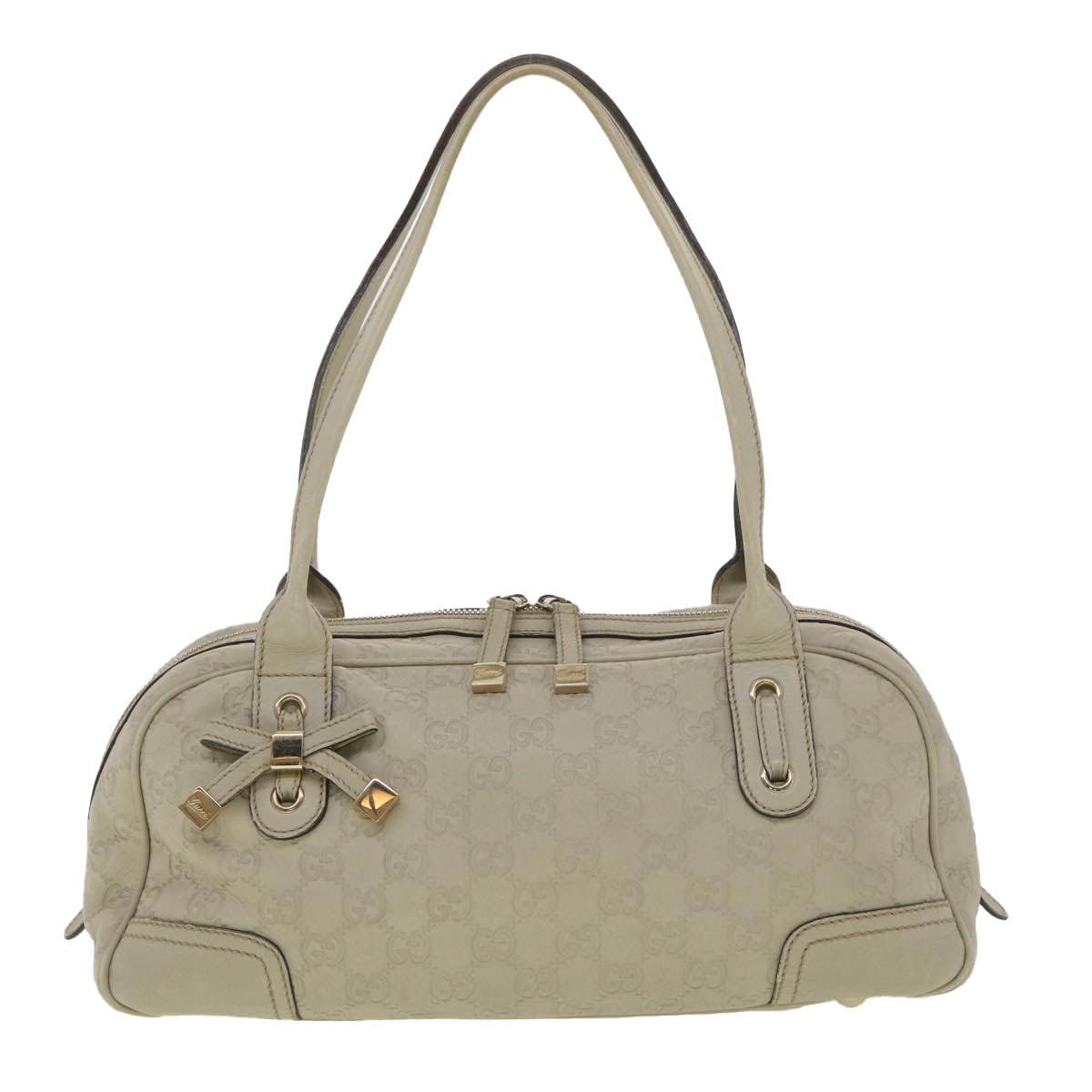 GUCCI Shima Shoulder Bag Leather White 161720 yk6036