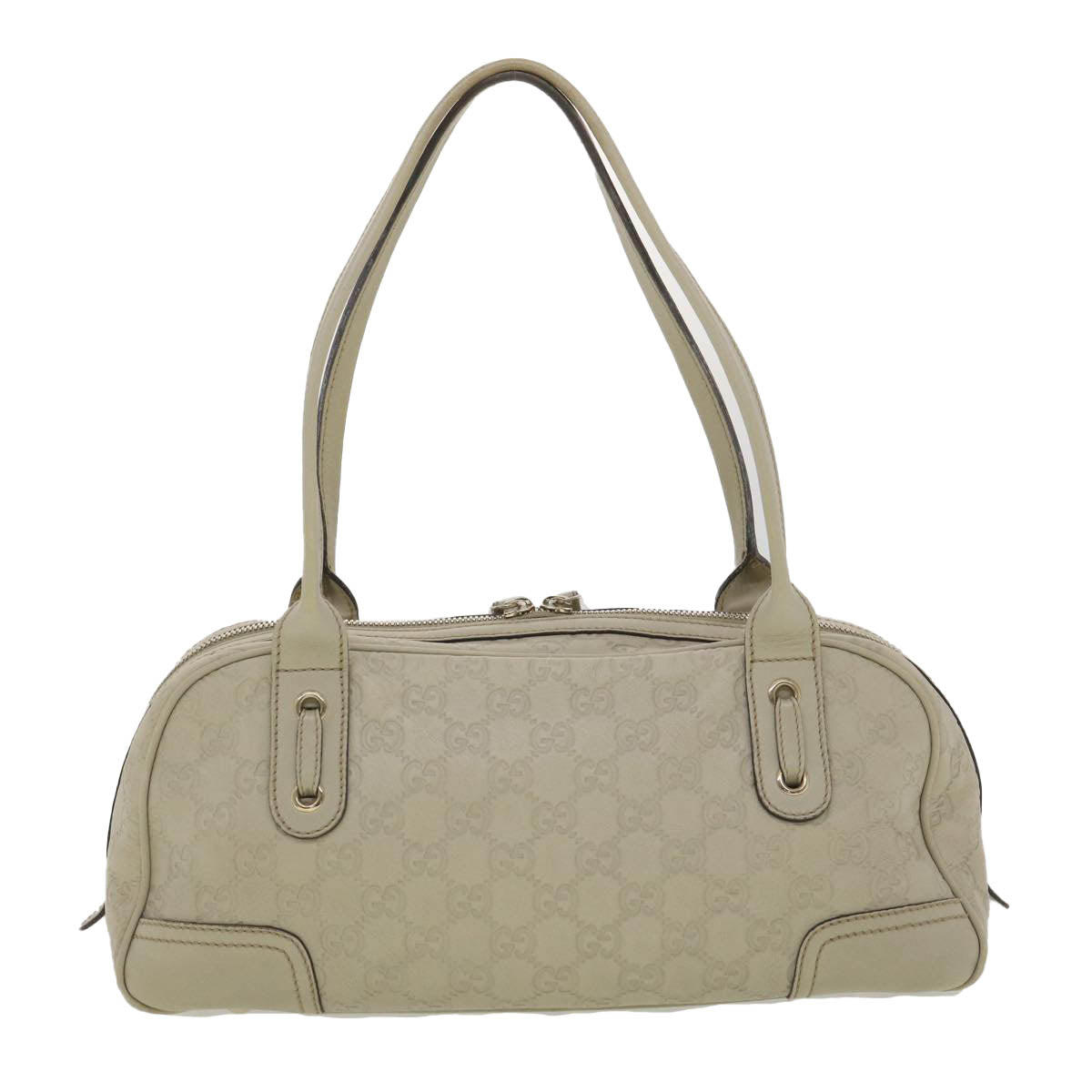 GUCCI Shima Shoulder Bag Leather White 161720 yk6036