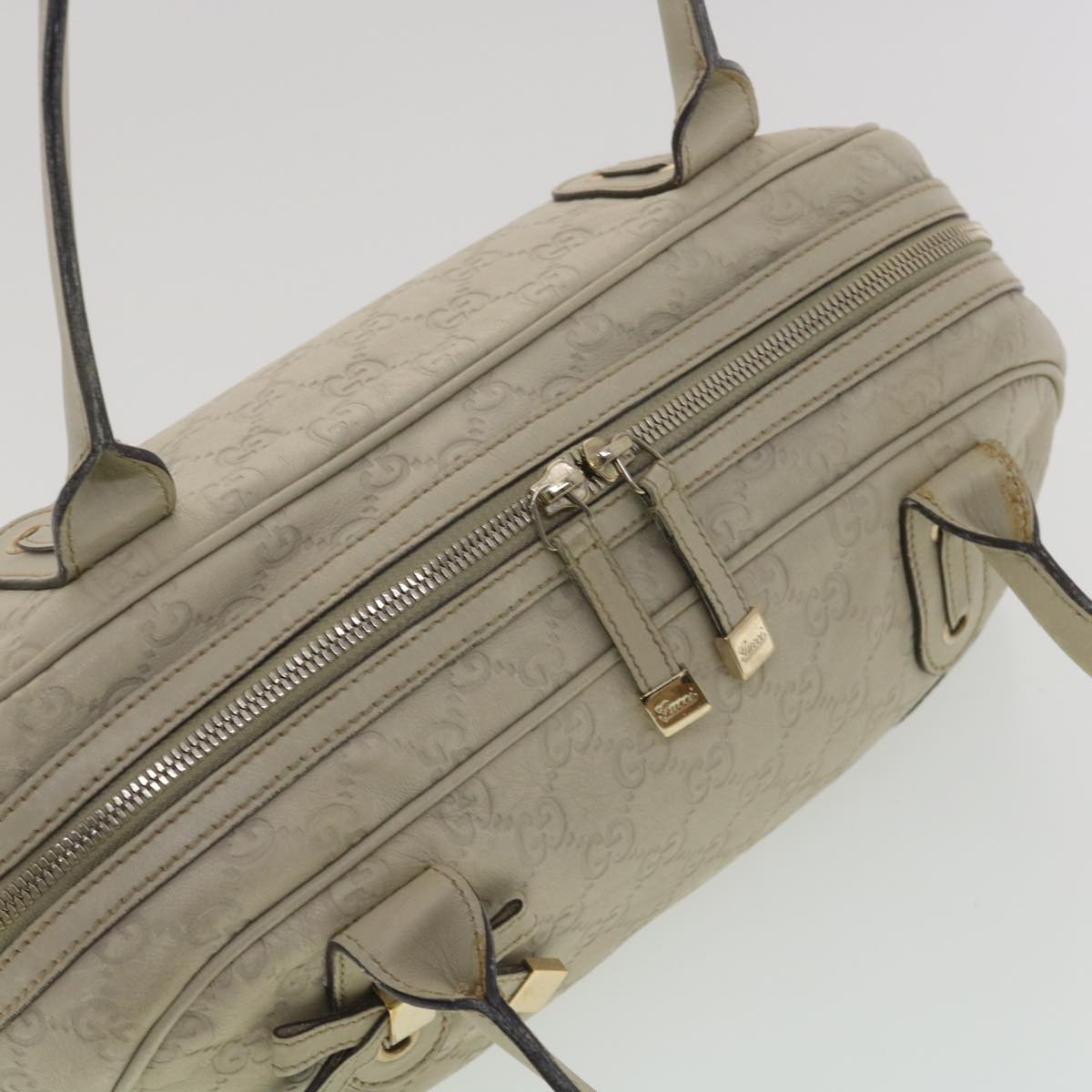 GUCCI Shima Shoulder Bag Leather White 161720 yk6036