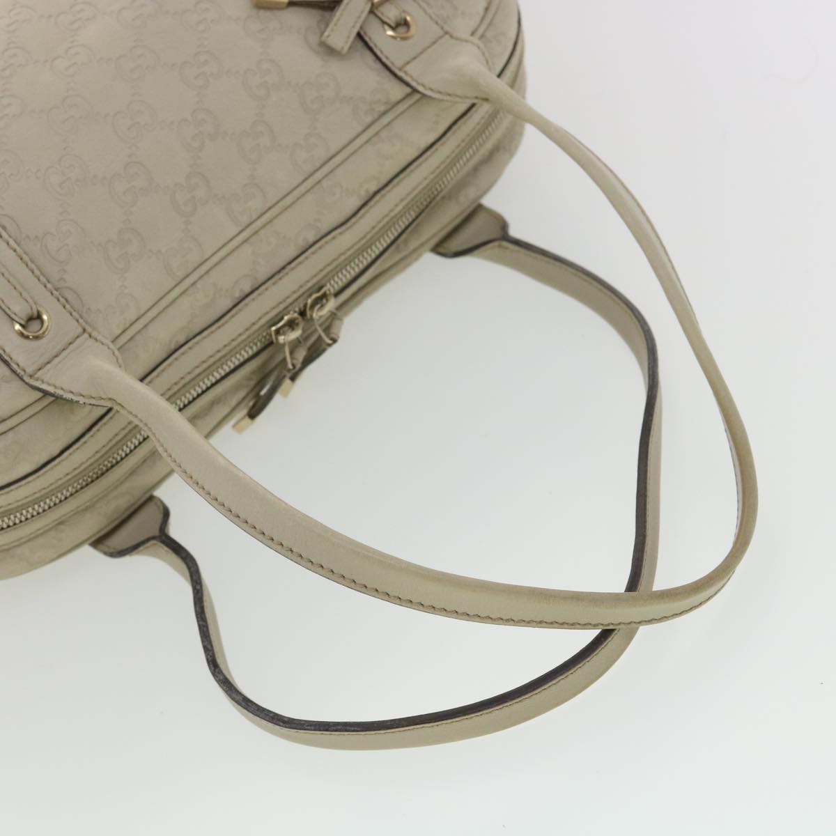 GUCCI Shima Shoulder Bag Leather White 161720 yk6036